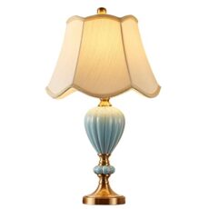 SJZWCHQ Desk lamp European Table Lamp Bedroom Bedside Lamp Warm American Ceramic Table Lamp Bedroom Lamp Study (Color : A Size : 35x60cm)