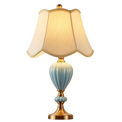 SJZWCHQ Desk lamp European Table Lamp Bedroom Bedside Lamp Warm American Ceramic Table Lamp Bedroom Lamp Study (Color : A Size : 35x60cm) - Image 2