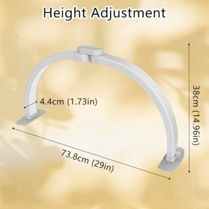 SMOCTAR Half Moon Lamp for Nail Desk, Foldable LED Nail Desk Lamp for Nail Tech with Phone Holder, 29Inch Half Moon Light Esthetician Lash Light for Eyelash Extensions, Beauty, Tattoo - Image 4