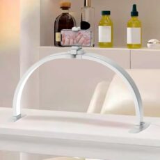 SMOCTAR Half Moon Lamp for Nail Desk, Foldable LED Nail Desk Lamp for Nail Tech with Phone Holder, 29Inch Half Moon Light Esthetician Lash Light for Eyelash Extensions, Beauty, Tattoo