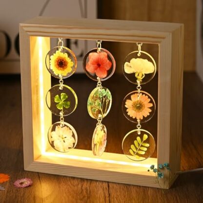 SMUK Handmade Dried Flower LED Desk Lamp, 3 Way Dimmable Cute Pressed Flower Bedside Lamp with Wooden Frame for Desk, Table, Bedroom, Living Room, Office, Aesthetic Cute Table Lamp… 3 SMUK Handmade Dried Flower LED Desk Lamp, 3 Way Dimmable Cute Pressed Flower Bedside Lamp with Wooden Frame for Desk, Table, Bedroom, Living Room, Office, Aesthetic Cute Table Lamp… - Image 3