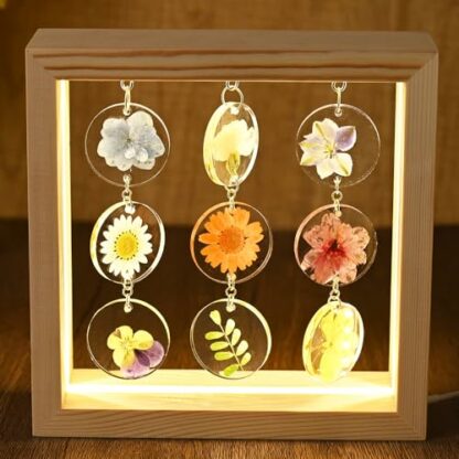 SMUK Handmade Dried Flower LED Desk Lamp, 3 Way Dimmable Cute Pressed Flower Bedside Lamp with Wooden Frame for Desk, Table, Bedroom, Living Room, Office, Aesthetic Cute Table Lamp… 2 SMUK Handmade Dried Flower LED Desk Lamp, 3 Way Dimmable Cute Pressed Flower Bedside Lamp with Wooden Frame for Desk, Table, Bedroom, Living Room, Office, Aesthetic Cute Table Lamp… - Image 2