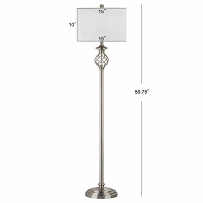 Safavieh Lighting Collection Sophia Nickel 59.75-inch Floor Lamp - Image 4