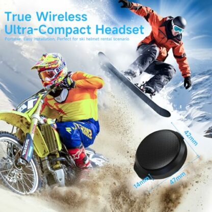 Ski Helmet Speakers, Moman HA1 TRUE Wireless 5.3 Motorcycle Helmet Headset with Remote Control Voice Assistant Charging Case, Motorbike-Helmet-Wireless-Snowboard-Headphones - Image 3