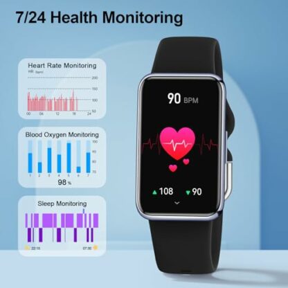 Slim Fitness Tracker with Heart Rate, Blood Pressure, Blood Oxygen and Sleep Monitor, IP68 Waterproof Activity Tracker and Smart Watches for Women Men with 20 Sports Modes, Step Counter, Pedometer - Image 3