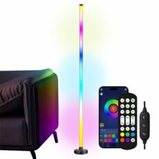 Smart Corner Floor Lamp - Music Sync LED Standing Lamp | 10W Ambient Lighting with App Remote Control | Adjustable Color & Brightness | Ideal for Bedrooms, Living Rooms & Home Decor