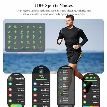 Smart Watch, 1.43''AMOLED Smartwatch Men Women Answer/Make Call, Digital Fitness Watch Connected GPS, 110+ Sports, Blood Pressure, Heart Rate, Stress Monitor Sports Watch for Android or iOS 4 Smart Watch, 1.43''AMOLED Smartwatch Men Women Answer/Make Call, Digital Fitness Watch Connected GPS, 110+ Sports, Blood Pressure, Heart Rate, Stress Monitor Sports Watch for Android or iOS - Image 4