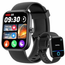Smart Watch, 1.83'' Smartwatch Women Men Answer Make Calls, Alexa Fitness Watch, IP68 Waterproof Fitness Tracker Watch, Heart Rate Sleep Stress Monito100+ Pedometer Watch for android & iOS Phone