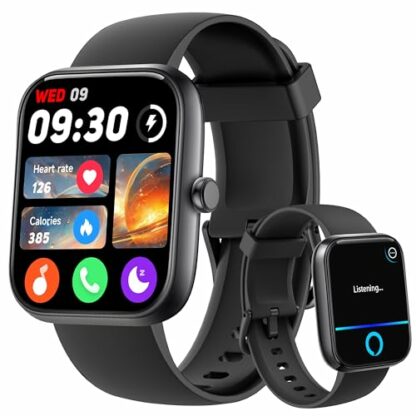 Smart Watch, 1.83'' Smartwatch Women Men Answer Make Calls, Alexa Fitness Watch, IP68 Waterproof Fitness Tracker Watch, Heart Rate Sleep Stress Monito100+ Pedometer Watch for android & iOS Phone - Image 2