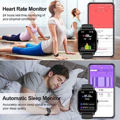 Smart Watch Answer/Make Calls, 1.85" Smart Watches for Women and Men, Fitness Watch SpO2/Heart Rate/Sleep Monitor, 112 Sport Modes, Calorie/Step Counter, IP7 Waterproof Fitness Tracker for Android iOS - Image 4