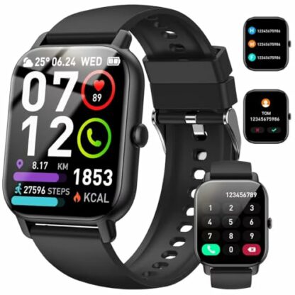 Smart Watch Answer/Make Calls, 1.85" Smart Watches for Women and Men, Fitness Watch SpO2/Heart Rate/Sleep Monitor, 112 Sport Modes, Calorie/Step Counter, IP7 Waterproof Fitness Tracker for Android iOS - Image 2
