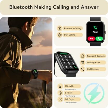 Smart Watch for Men Women (Alexa Built-in & Bluetooth Call),Smart Watches for Women iPhone/Samsung/Android,Alexa Built-in, Fitness Watch with Heart Rate Sleep SpO2 Monitor,IP68 Waterproof, 100+ Sports 3 Smart Watch for Men Women (Alexa Built-in & Bluetooth Call),Smart Watches for Women iPhone/Samsung/Android,Alexa Built-in, Fitness Watch with Heart Rate Sleep SpO2 Monitor,IP68 Waterproof, 100+ Sports - Image 3