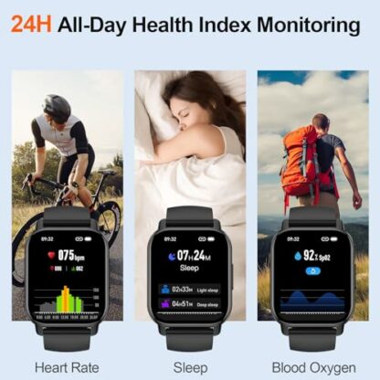 Smart Watch for Men Women Answer/Make Calls - 1.85" HD Touch Screen Smart Watches with Heart Rate Sleep Monitor - 112 Sports Modes - Fitness Tracker - IP68 Waterproof Smartwatch for Android iOS - Image 4