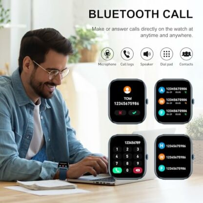 Smart Watch for Men Women Answer/Make Calls, 1.85" Smartwatch, Fitness Watch with Heart Rate Sleep Monitor, Step Counter, 100+ Sports, IP68 Waterproof Activity Trackers Compatible with Android IOS - Image 3