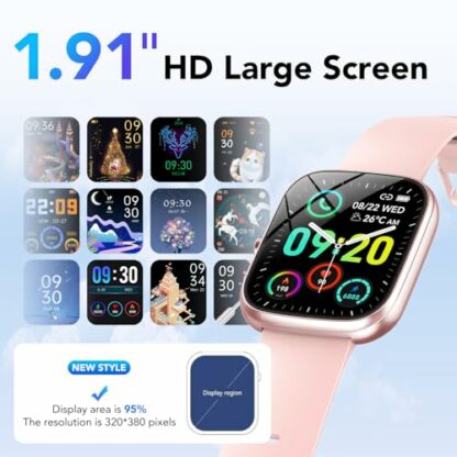 Smart Watch for Men Women Answer/Make Calls, 1.91" Touch Screen Smartwatch, Fitness Watch with Step Counter, Heart Rate Sleep Monitor, 100+Sports Modes, IP68 Waterproof Smart Watches for Android iOS 4 Smart Watch for Men Women Answer/Make Calls, 1.91" Touch Screen Smartwatch, Fitness Watch with Step Counter, Heart Rate Sleep Monitor, 100+Sports Modes, IP68 Waterproof Smart Watches for Android iOS - Image 4