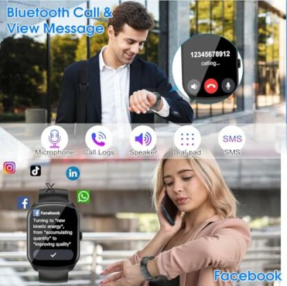 Smart Watch for Men Women Answer/Make Calls, 1.95" Curved Screen Smartwatch with Heart Rate Sleep Monitor, Fitness Watch - Image 3