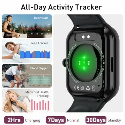 Smart Watch for Men Women Answer/Make Calls, 1.96" Fitness Watch, Fitness Tracker with Heart Rate Sleep Monitor, Step Counter, 110+ Sports Activity Trackers, IP68 Waterproof Smartwatch for Android iOS - Image 4