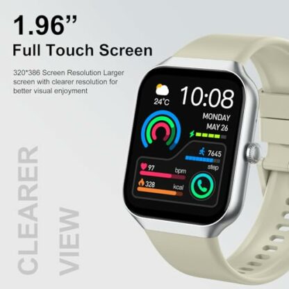 Smart Watch for Men Women Answer/Make Calls, 1.96" Fitness Watch with Step Counter Heart Rate Sleep Monitor, Fitness Tracker 113+ Sports Activity Trackers IP68 Waterproof, Smartwatches for Android IOS - Image 3
