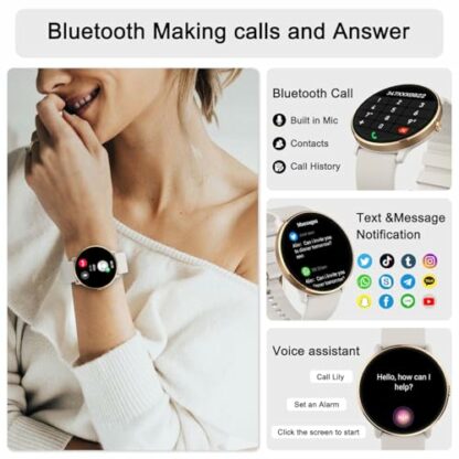 Smartwatch Women's Men's Fitness Watch: Waterproof Bluetooth Call Answer Digital Smart Watch Tracker Heart Rate Monitor Spo2 Sports Calorie Pedometer for Android iOS Phone - Image 3