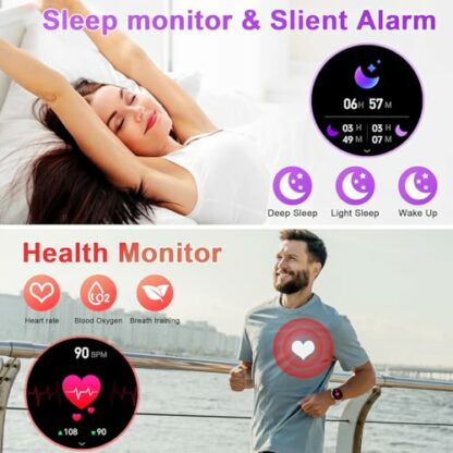 Smartwatch Women's Men's Fitness Watch: Waterproof Bluetooth Call Answer Digital Smart Watch Tracker Heart Rate Monitor Spo2 Sports Calorie Pedometer for Android iOS Phone - Image 4