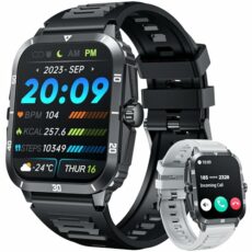 Smartwatch for Men Fitness Tracker Watches: 2.0" Touch Screen Bluetooth Call with 100+ Sports Modes Sleep Monitor Heart Rate Step Counter 3ATM Waterproof Activity Tracker Smart Watch for Android iOS