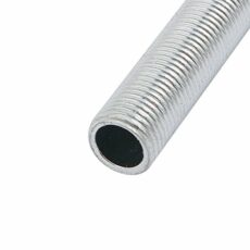 Sourcingmap Lamp Pipe Nipple, M10 Thread 420mm Length Hollow Lamps Repair Part Hardware for Lamp Lights, Zinc Plated Silver Tone, Pack of 2