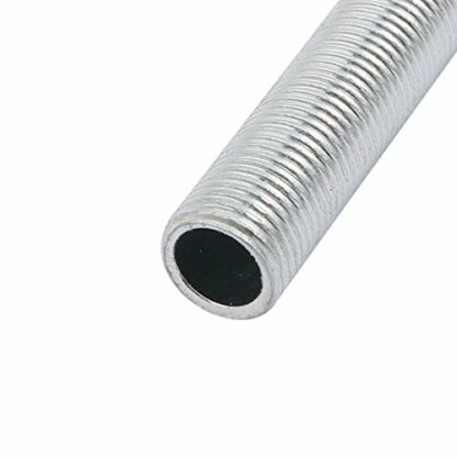 Sourcingmap Lamp Pipe Nipple, M10 Thread 320mm Length Hollow Lamps Repair Part Hardware for Lamp Lights, Zinc Plated Silver Tone, Pack of 2 - Image 3