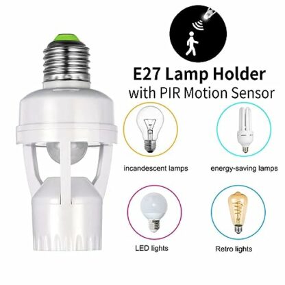 Sujurio 2 PCS E27 Lamp Holder Adapter LED Light Bulb Socket Converter With PIR Motion Sensor AC100-240V Human Presence Detector 4 Sujurio 2 PCS E27 Lamp Holder Adapter LED Light Bulb Socket Converter With PIR Motion Sensor AC100-240V Human Presence Detector - Image 4