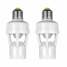 Sujurio 2 PCS E27 Lamp Holder Adapter LED Light Bulb Socket Converter With PIR Motion Sensor AC100-240V Human Presence Detector