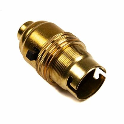 Switched Lamp Holder Brass Bayonet Cap (BC) (B22d) 1/2" Screw Thread - Image 2