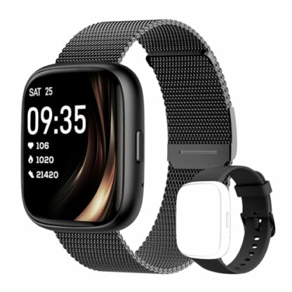 TOOBUR Smart Watch for Women, Alexa Built-in, Answer/Make Calls, 1.83" Fitness Tracker Watch with Heart Rate/Sleep Tracker, Pedometer, IP68 Waterproof Smartwatch Compatible Android iOS Metal - Image 2
