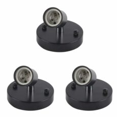 TOPINCN Modern Vintage Light Socket Ceiling Light 180 Rotating Wall Mounted Lamp Bulb Holder Socket Ceramic Iron for Garage Basement Storage Room E27 Lamp Bulb Holder Adapter E27 Lamp