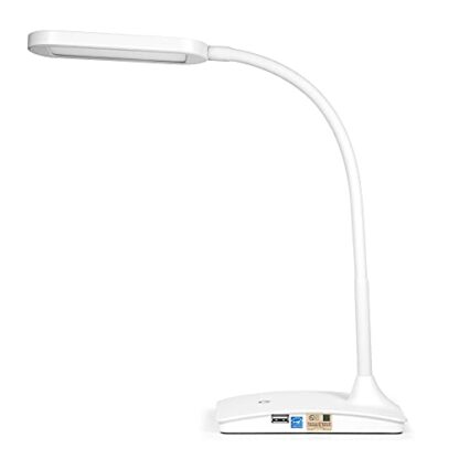 TW Lighting IVY-40WT The IVY LED Desk Lamp with USB Port, 3-Way Touch Switch, White - Image 3