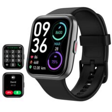 Tensky Smart Watch, Answer/Make Call, Alexa Built-in 1.7" Touch Screen Fitness Watch with SpO2 Heart Rate Sleep Monitor, 60 Sports, IP68 Waterproof Step Counter Ladies Smartwatch for iPhone Android