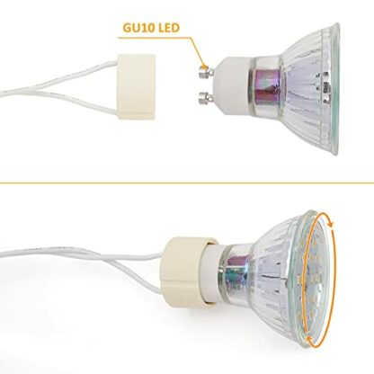 Tofisr GU10 Lamp Holder 2A 250V GU10 Ceramic Lamp Bases Connector with Silicone Wire Socket for GU10 LED Light Bulbs Halogen Bulbs Downlights Main Connector Adapter Fitting - Image 4
