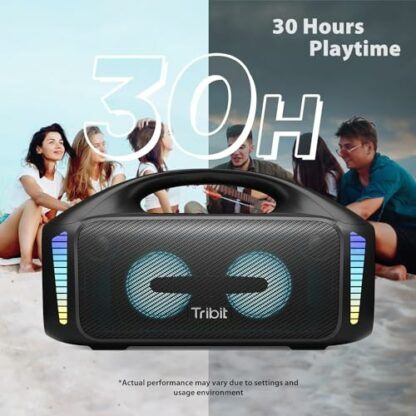 Tribit Bluetooth Speaker StormBox Blast,Portable Speaker 90W Loud Stereo Sound with XBass LED Light Show Bluetooth 5.3,IPX7 Waterproof Speaker, PowerBank,TWS,Custom EQ,30H Playtime for Outdoor Party - Image 4