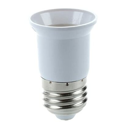 Tynmoel 2X E27 to E27 Bulb Holder Silver Tone White Adapter Extender - Image 4