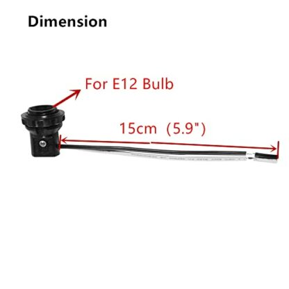 Ulikeled cUL Listed E12 Lamp Holder, Candelabra Base Lamp Holder Socket, E12 Base with Wire Leads and Ring for Candelabra Bulbs, 75W 127V Pack of 6 - Image 3