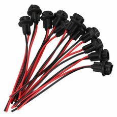 Uooduby 10x T10 W5W 168 194 Lamp holder Socket glass base lamp Socket DIY, Black