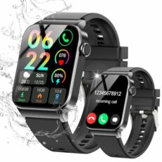 VKROBAG Smart Watch for Men Women Answer/Make Calls, 1.85" HD Smart Watches with 110+ Sport Modes, Fitness Watch with Heart Rate Sleep Monitor, IP68 Waterproof Smartwatch for Android iOS, Black
