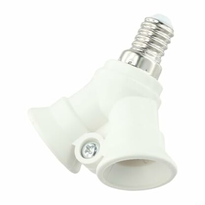 VRTYVEYBB E14 to Double E14 Lamp Base Converter Adjustable Light Bulb Adapter Socket Splitter for Home Ceiling Photography Lighting White PBT 220-230V - Image 3