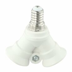 VRTYVEYBB E14 to Double E14 Lamp Base Converter Adjustable Light Bulb Adapter Socket Splitter for Home Ceiling Photography Lighting White PBT 220-230V