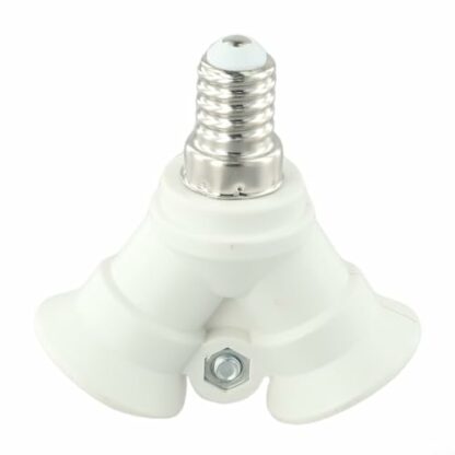 VRTYVEYBB E14 to Double E14 Lamp Base Converter Adjustable Light Bulb Adapter Socket Splitter for Home Ceiling Photography Lighting White PBT 220-230V - Image 2