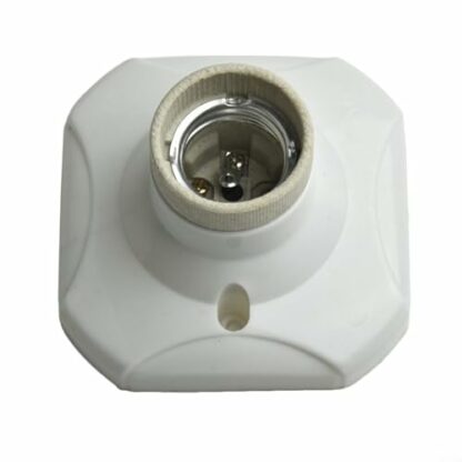 VRTYVEYBB E27 Ceramic Heat Lamp Socket Holder Straight Glazed Porcelain Bulb Base High Temperature Resistant for Industrial Reptile Incubator Catering Display White - Image 2