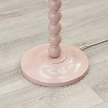 ValueLights Bobbles Rose Pink Floor Lamp with Scallop Shade - Image 4