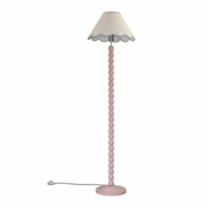 ValueLights Bobbles Rose Pink Floor Lamp with Scallop Shade - Image 2