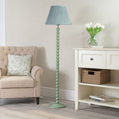 ValueLights Bobbles Sage Green Floor Lamp with Pleated Shade - Image 3