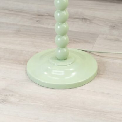 ValueLights Bobbles Sage Green Floor Lamp with Pleated Shade - Image 4