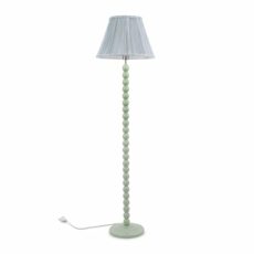 ValueLights Bobbles Sage Green Floor Lamp with Pleated Shade