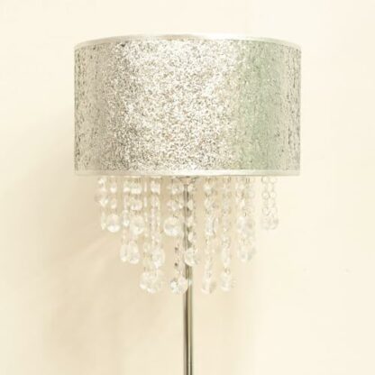 ValueLights Bonita Silver Glitter Floor Lamp - Image 4